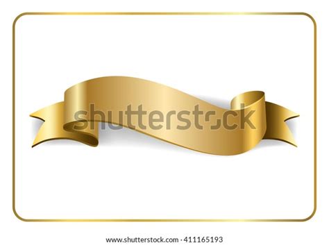 Gold Satin Empty Ribbon Golden Blank เวกเตอร์สต็อก ปลอดค่าลิขสิทธิ์ 411165193 Shutterstock