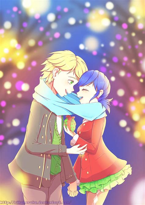 Cute Adrinette Christmas Date By Rikuharuka Miraculous Ladybug