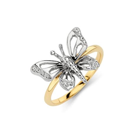 14k Gold Butterfly Ring Butterfly Ring Butterfly Jewelry Etsy