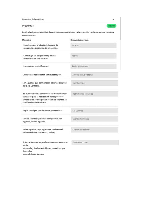 Unidad Actividad Autocorregible Los Instrumentos Contables