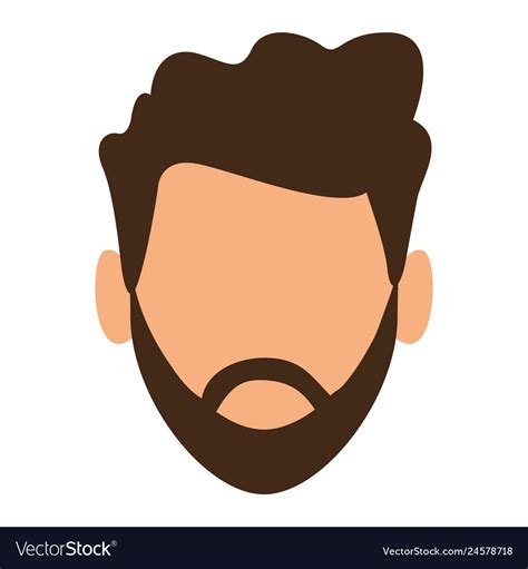 Man With Beard Head Faceless Royalty Free Vector Image