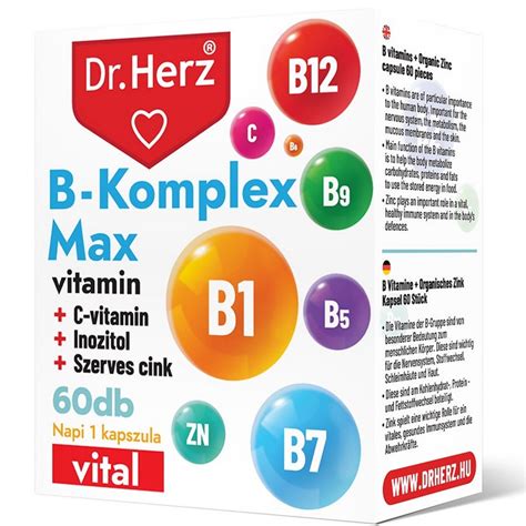 Dr Herz B Komplex Max C Vitamin Inozitol Szerves Cink Kapszula 60db