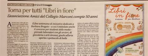 Libri In Fiore 2023 Resoconto Amici Del Collegio Marconi