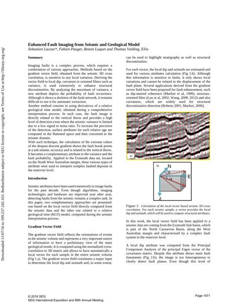 Pdf Enhanced Fault Imaging From Seismic And Geological Model