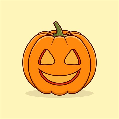 cute smiling pumpkin cartoon icon illustration without teeth 14873541 ...