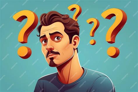 Premium Photo Man Is Thinking Question Mark Vector Illustration In Cartoon Style