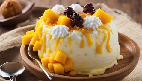 Premium Photo Bingsu Mango Cheese Korean Dessert