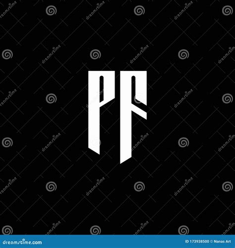 Monograma Do Logotipo Pf Estilo Emblem Isolado Em Fundo Preto