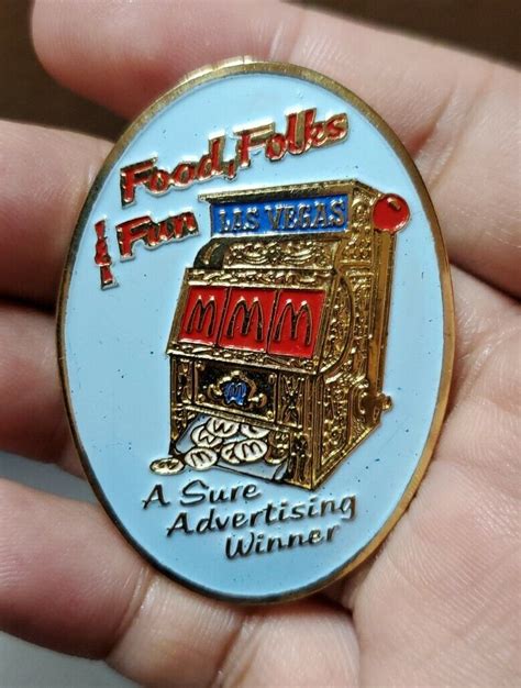 Vtg Large Mcdonald S Lapel Pin Food Folks Fun Las Vegas Nevada Slot