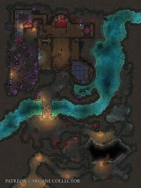 Underdark Manor Battle Map 40X30 Dndmaps Fantasy Battle Fantasy