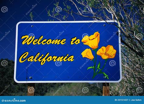 Welcome To California Sign Stock Image Image Of Daylight 23151437