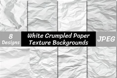 White Crumpled Paper Textures Background Graphic By VYCstore Creative