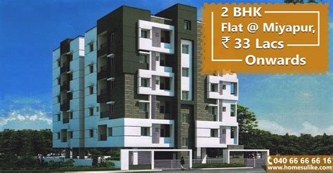 Ready To Move 2BHK Flats For Sale In Miyapur Hyderabad From 33