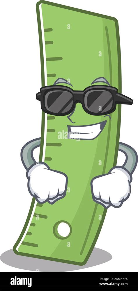 super cool ruler character wearing black glasses stock vector image