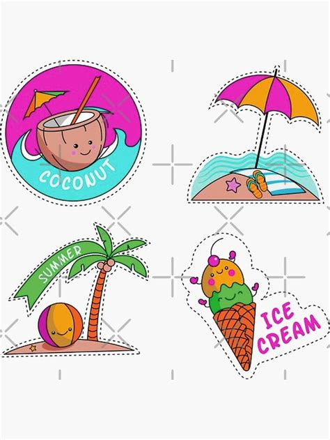 Summer Vibes Beach Sticker Pack 8 Sticker By Ixabdo Redbubble