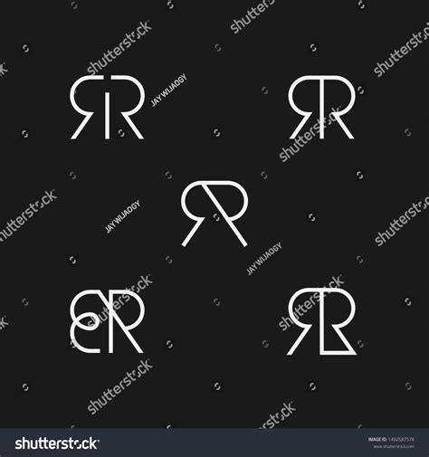 Letter R Line Logo Design Universal Stock Vector Royalty Free