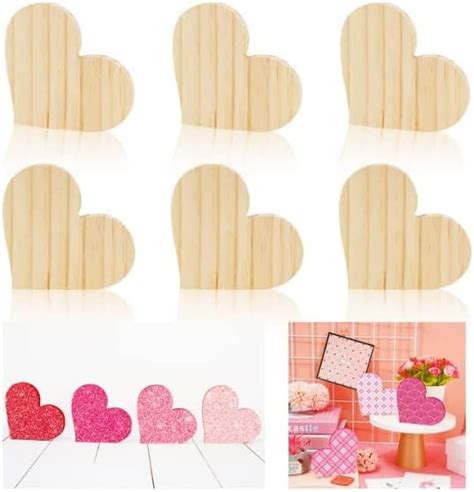 Amazon Whaline Pcs Valentine S Day Wooden Heart Cutouts