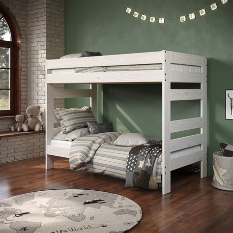 Helena Antique White Twin XL Wooden Bunk Beds