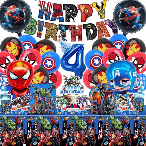 Super héros Kit Fête Decoration Anniversaire 101 Pièces Avengers