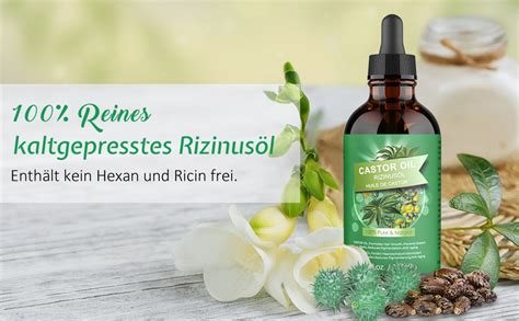 Rizinusöl Kaltgepresst Castor Oil 118ML Rizinus Öl Pure100 Prozent