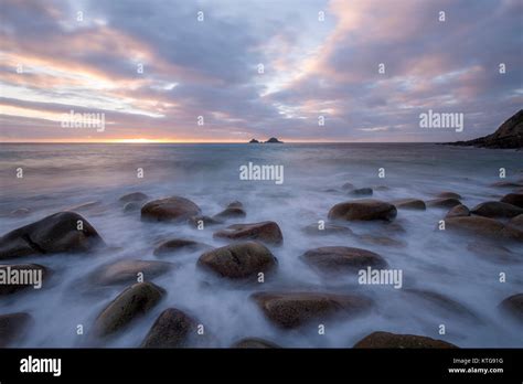 Porth Nanven beach in West Cornwall Stock Photo - Alamy