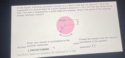 Solved In The Figure A Physical Pendulum Consists Of A Chegg