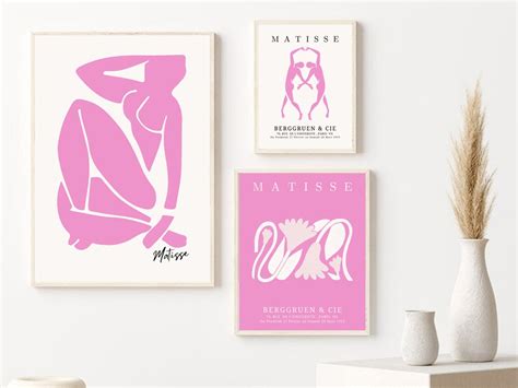 Pink Matisse Wall Art Set Of Matisse Gallery Print Set Etsy