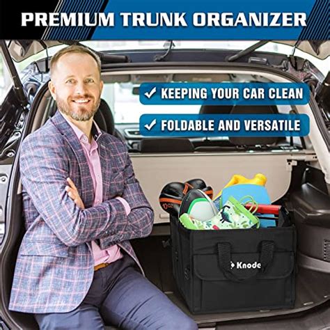 K KNODEL Car Trunk Organizer With Lid Collapsible Car Trunk Storage