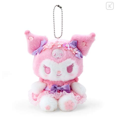 Japan Sanrio Original Sakura Dress Mascot Holder Kuromi Sakura