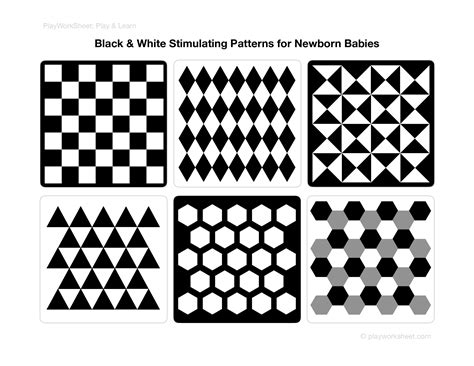 Black And White Stimulation Pattern Flashcards For Newborn Babies