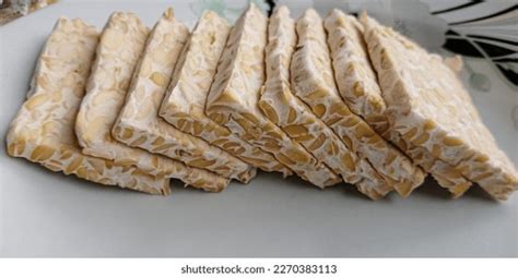 Product Fermented Soybeans Called Tempeh Indonesian Stock Photo