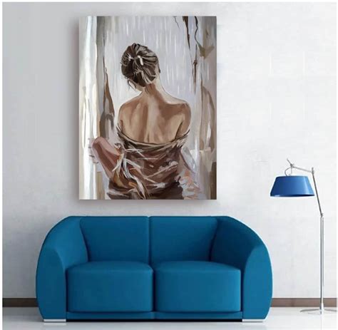 Naked Woman Painting Naked Woman Wall Art Bedroom Canvas Art Sensual