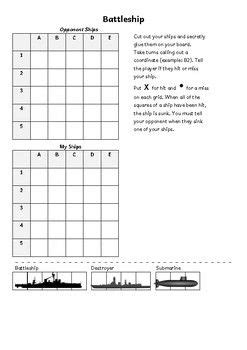 Battleship Coordinates Grid Reference Game | Coordinate grid ...