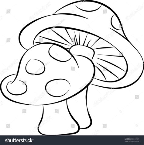 Mushroom Outline - Vector Illustration - 351118961 : Shutterstock