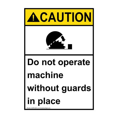 ANSI CAUTION Do Not Operate Machine Bilingual Sign ACB-2345 Machinery