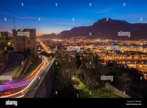 France Isere Grenoble Panorama Over The Town From Fort Rabot