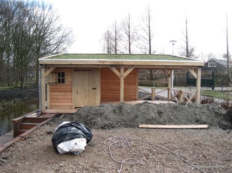 Houten Tuinhuis Met Overkapping Hekelingen Rotterdam Vechtdal