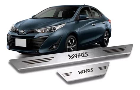 Kit Soleira De Porta Aço Inox Escovado Yaris Hatch Sedan