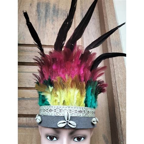 Jual Aksesoris Mahkota Kepala Bulu Adat Dayak Papua Dewasa Dan Anak