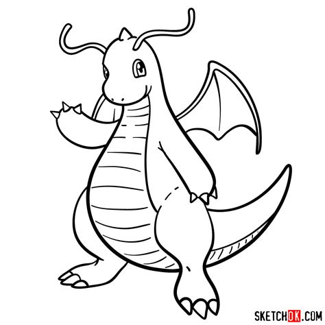 Dragonite Drawing Pokemon : Dragonite Sketchok | Bodenfwasu