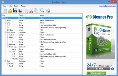 Free PList Editor - Media Freeware Download