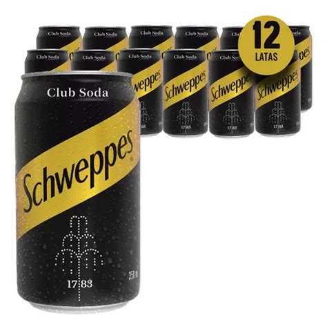 Club Soda Schweppes 350ml 12 Latas Kit Schweppes Lata