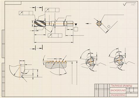 technical drawing  vectors illustrations