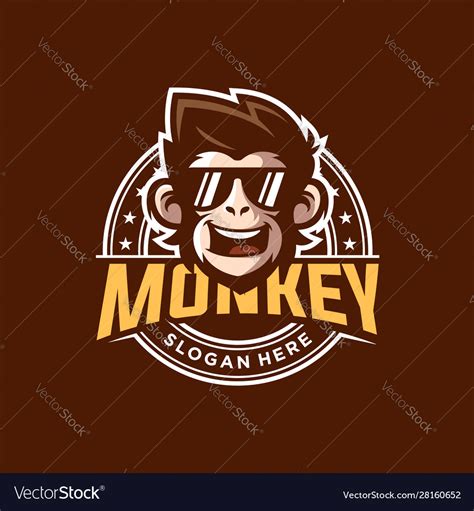 Cool monkey logo design Royalty Free Vector Image