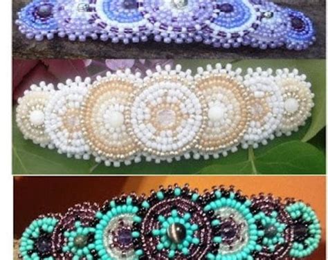 Custom Beaded Hair Barrette Clip Native Inspired Hair Barrette Circle