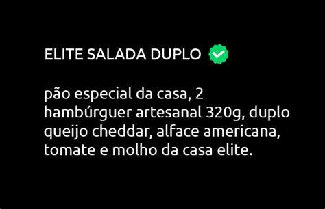 Salada Duplo Hamb Artesanal G E Duplo Queijo Cheddar Elite