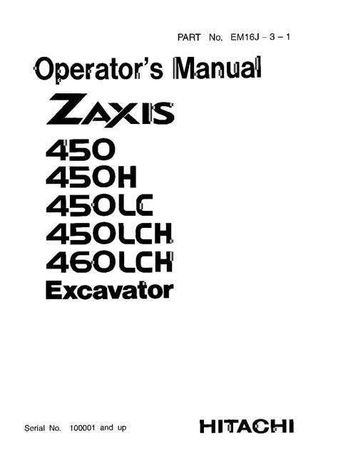 Hitachi Zx Zx Lch Excavator Operation And Maintenance Manual Pdf