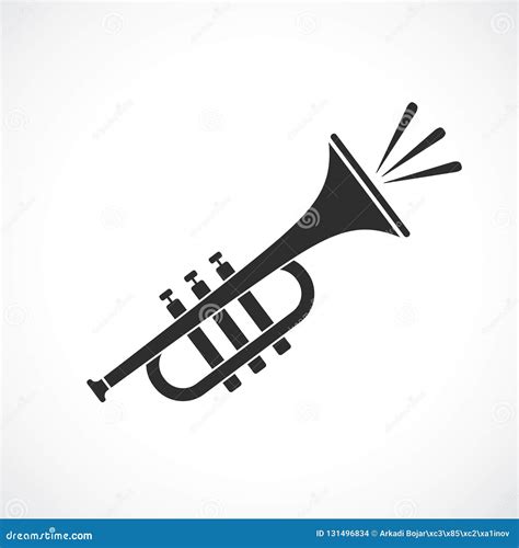 Trumpet vector icon stock vector. Illustration of flat - 131496834