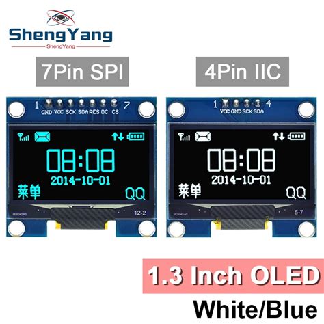 TZT OLED M Dulo De Exibi O LCD 1 3 Polegada SPI IIC I2C Comunicar