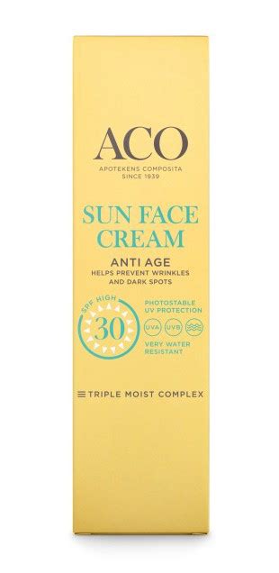 K P Aco Sun Face Cream Anti Age Spf Ml P Apotea Se